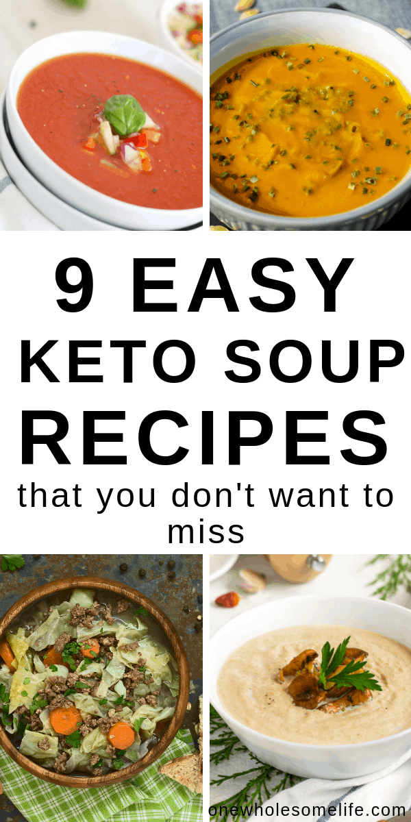 Nine quick and easy keto soup recipes that you don't want to miss! These keto and low carb soups include chicken, ground beef, as well as crock pot options. #keto #ketodiet #ketosoup #lowcarb #lchf 