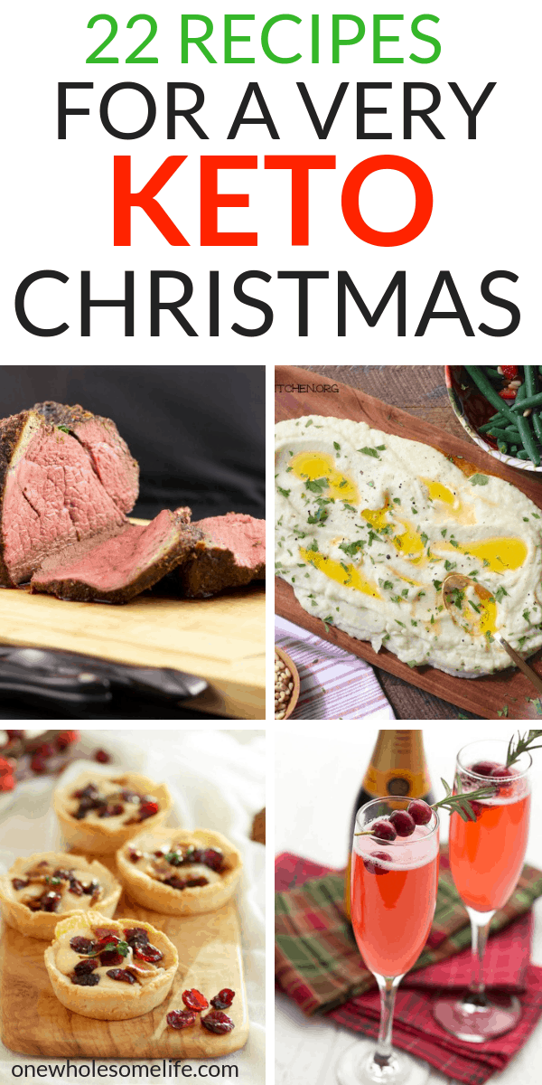 22 recipes for a keto or low carb Christmas dinner for families! Easy keto Christmas dinner recipes and ideas. Grain free, sugar free, prime rib, green beans, brussels sprouts, and more! 