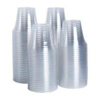 [100 Pack - 9 oz.] Crystal Clear PET Plastic Cups, Party Cups
