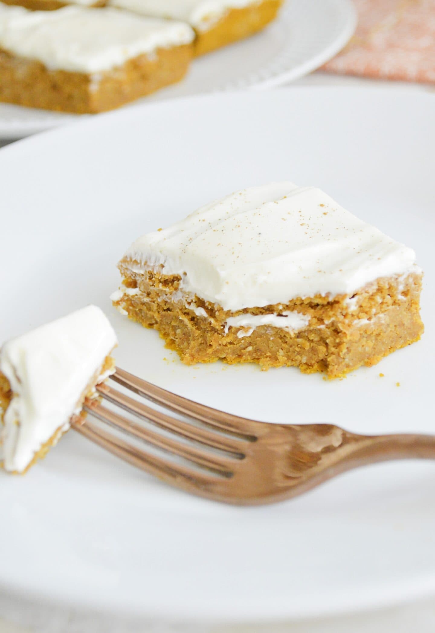 Healthy Pumpkin Bars With Cream Cheese Frosting One Wholesome Life