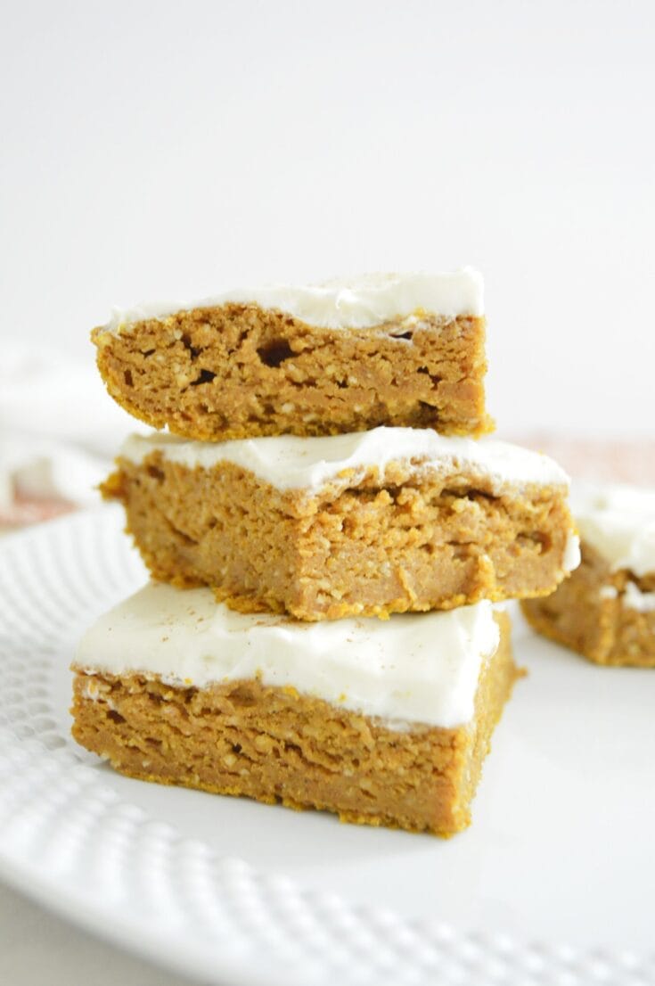 Healthy Pumpkin Bars With Cream Cheese Frosting One Wholesome Life