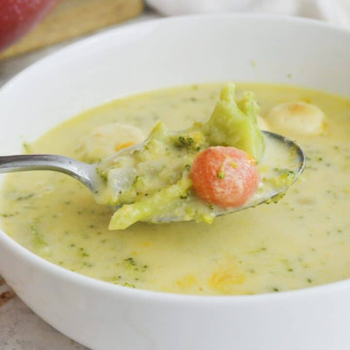 Broccoli & Carrot Cheddar Soup