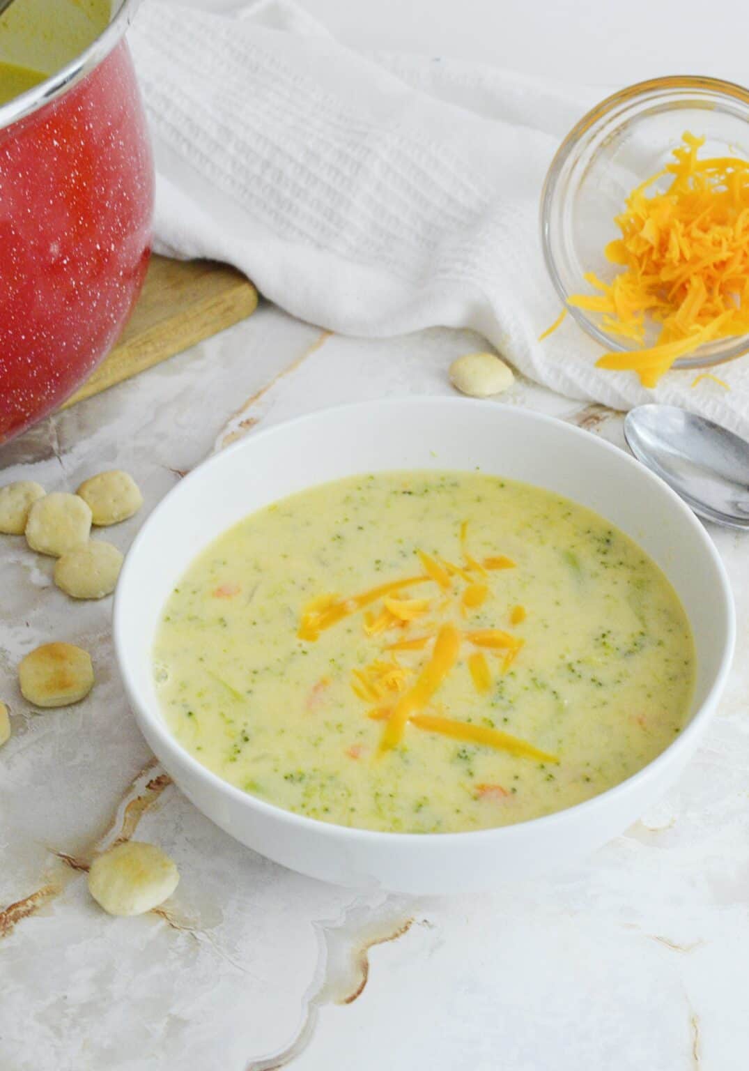 Broccoli & Carrot Cheddar Soup - One Wholesome Life