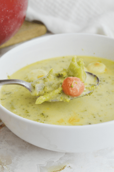 Broccoli & Carrot Cheddar Soup