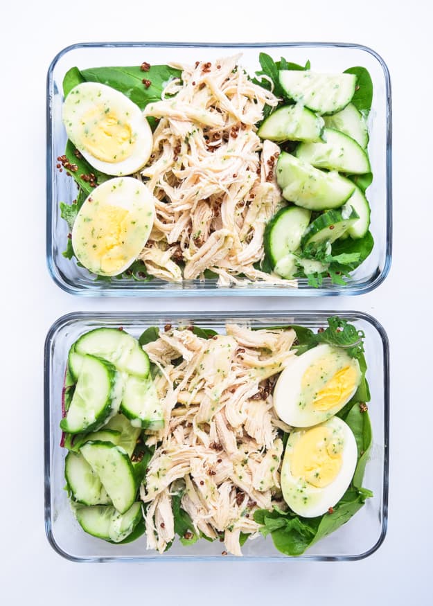Meal Prep Protein Bowls (Gluten Free) – make these protein packed bowls for a fast and easy nutritious lunch on the go!  Gluten and dairy free.