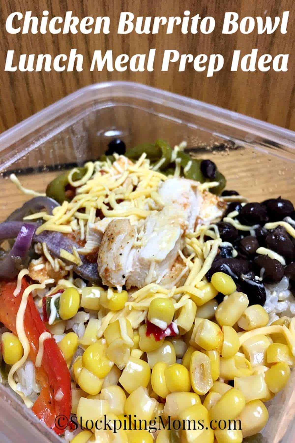 Chicken burrito bowl meal prep. 