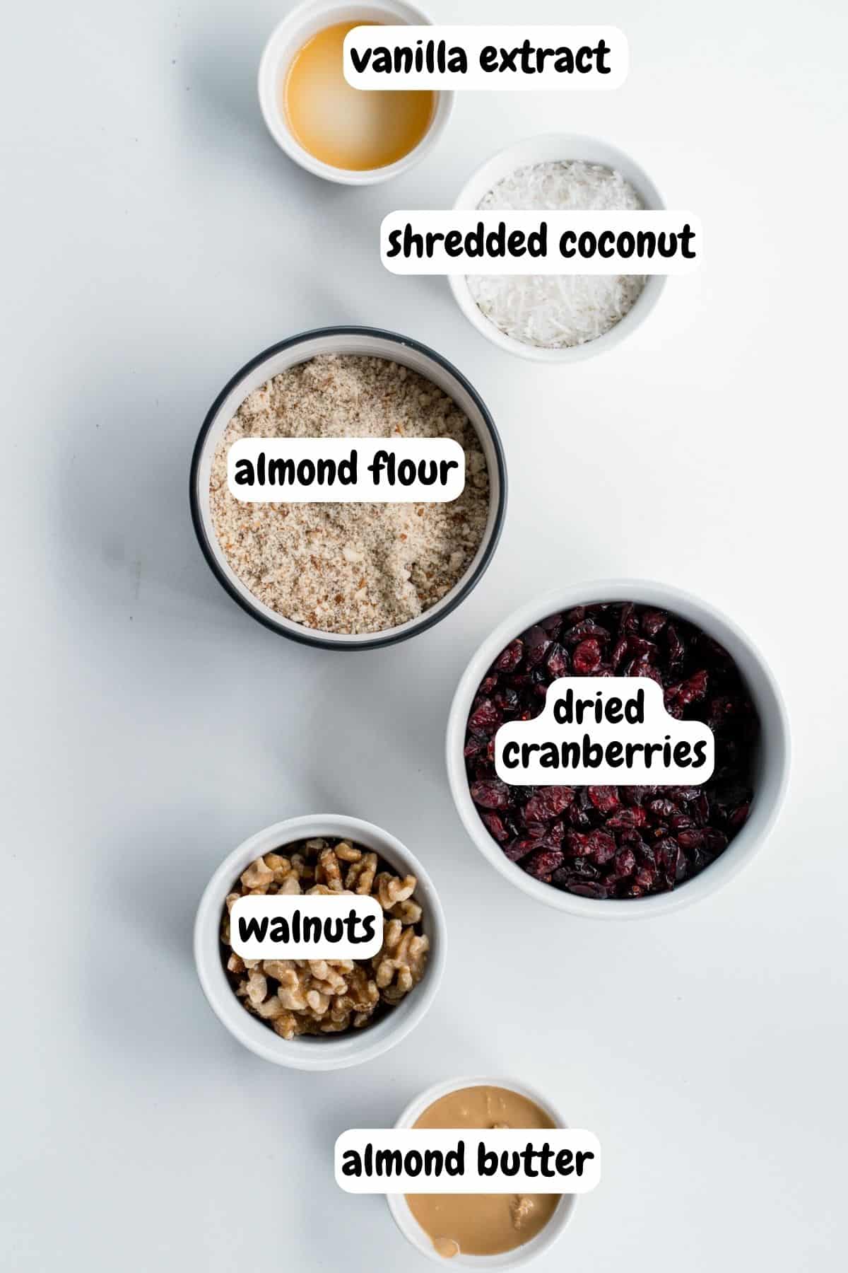 Ingredients for Whole30 Energy balls. 