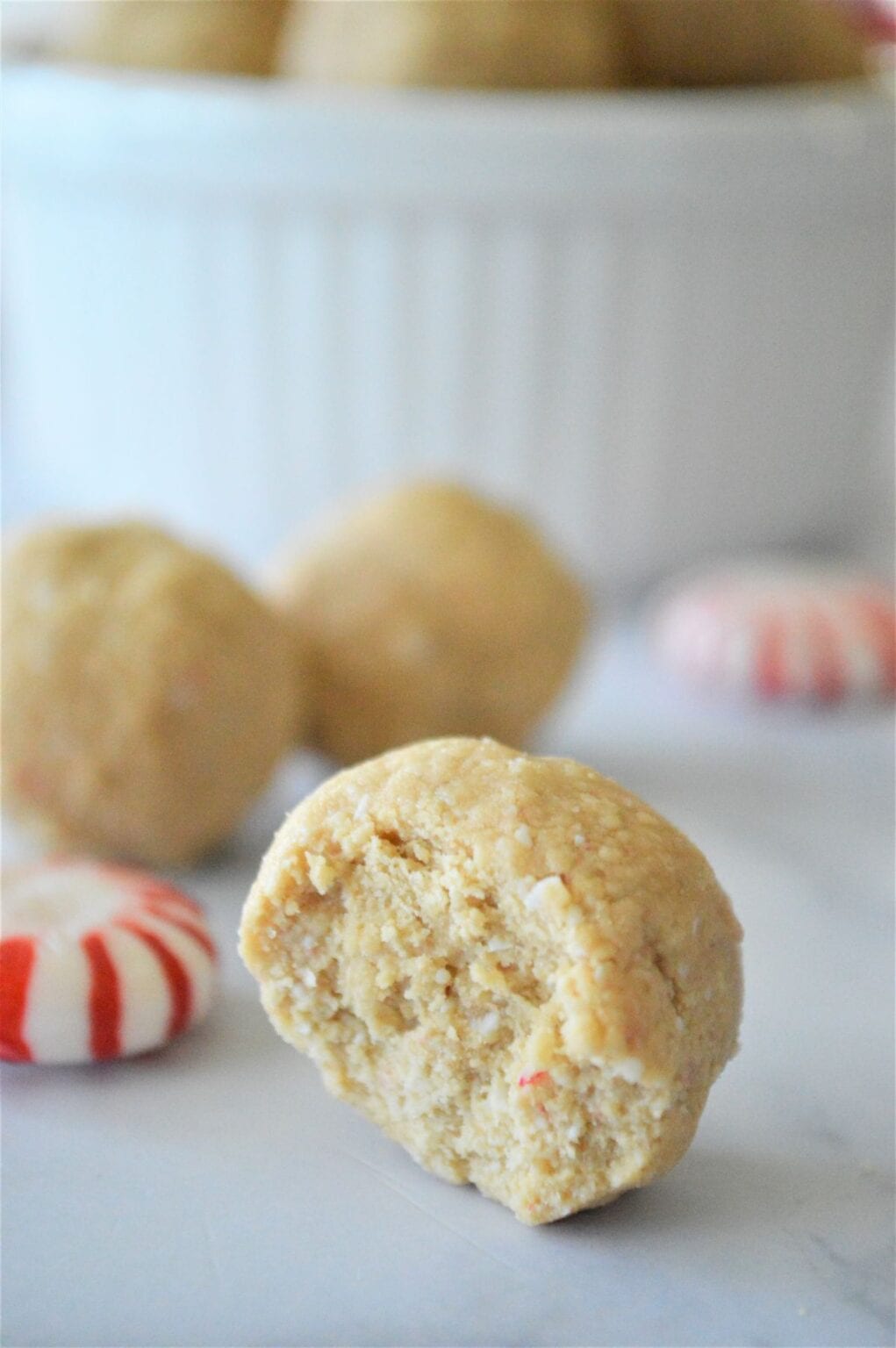 Vanilla Peppermint Christmas Protein Balls One Wholesome Life