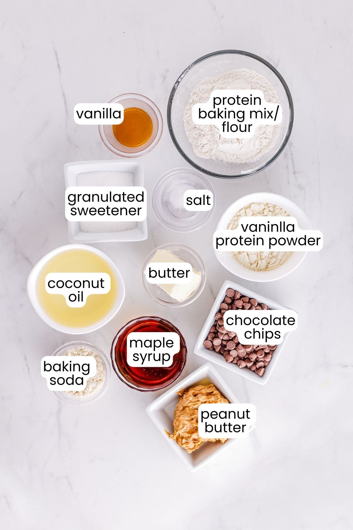 A collage of ingredients for healthy twix bars. 
