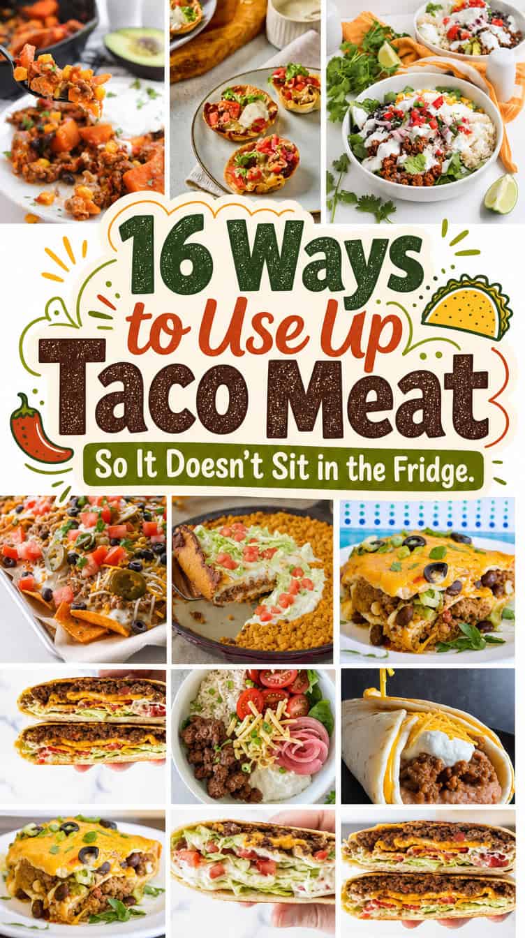 Delicious leftover taco meat recipes for quick meals and snacks.