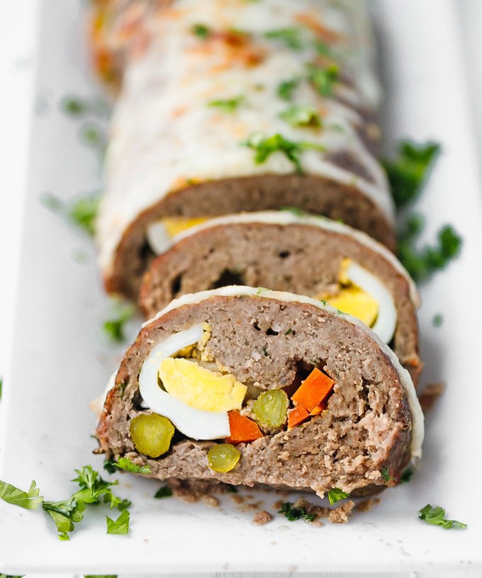 Low-Carb Keto Stuffed Meatloaf Roll
