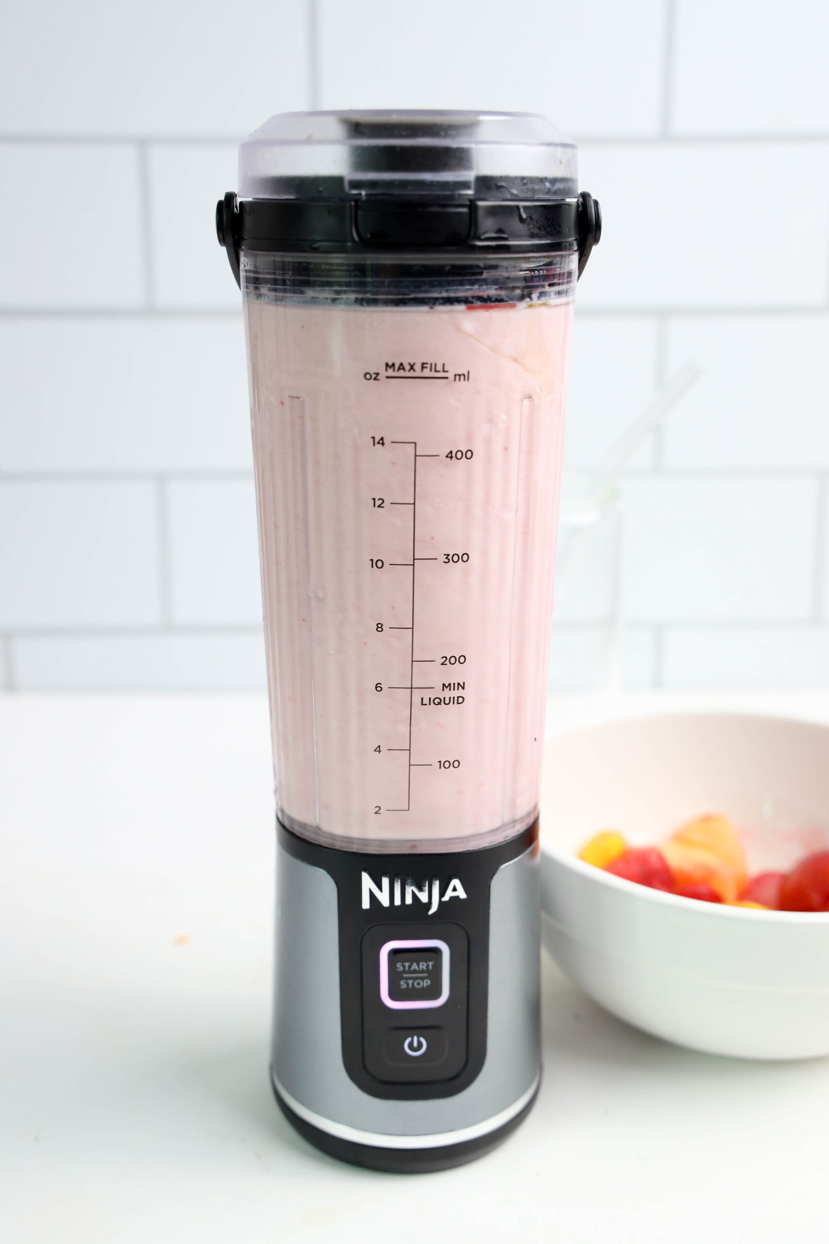 Tropical fruit smoothie blended until smooth and thick.