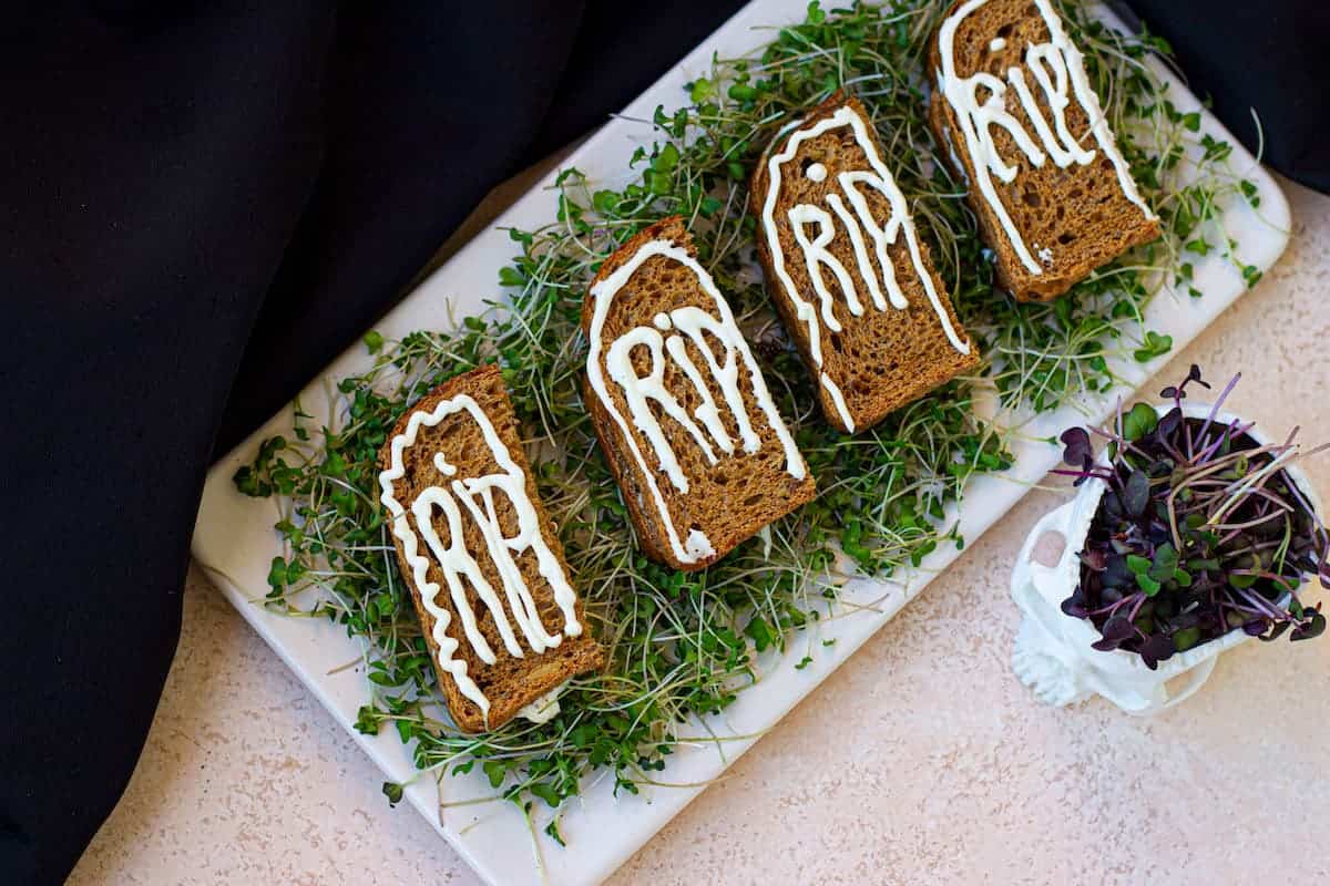 Spooky RIP Tombstone Sandwiches