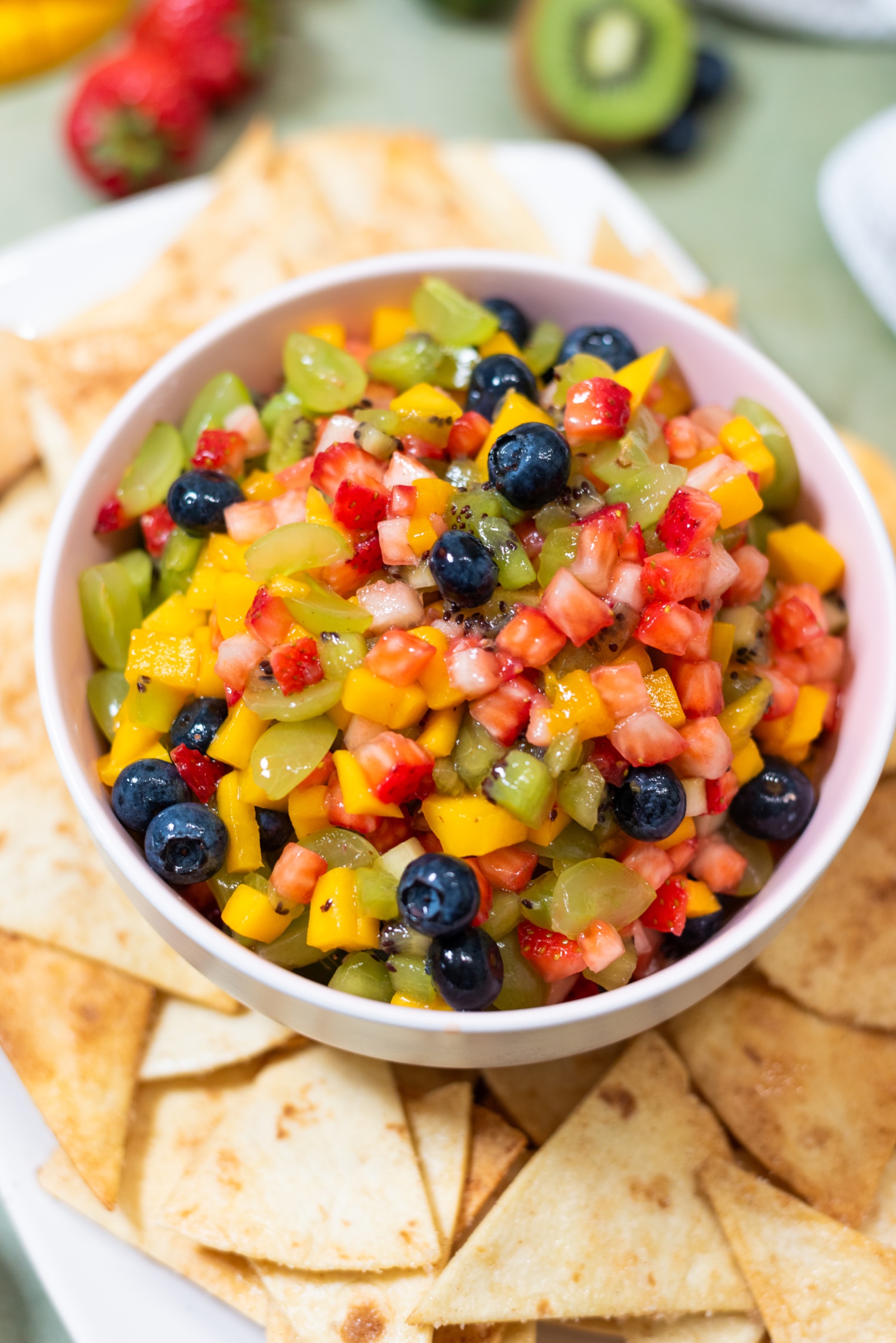 Fruit Salsa with Homemade Cinnamon-Sugar Chips