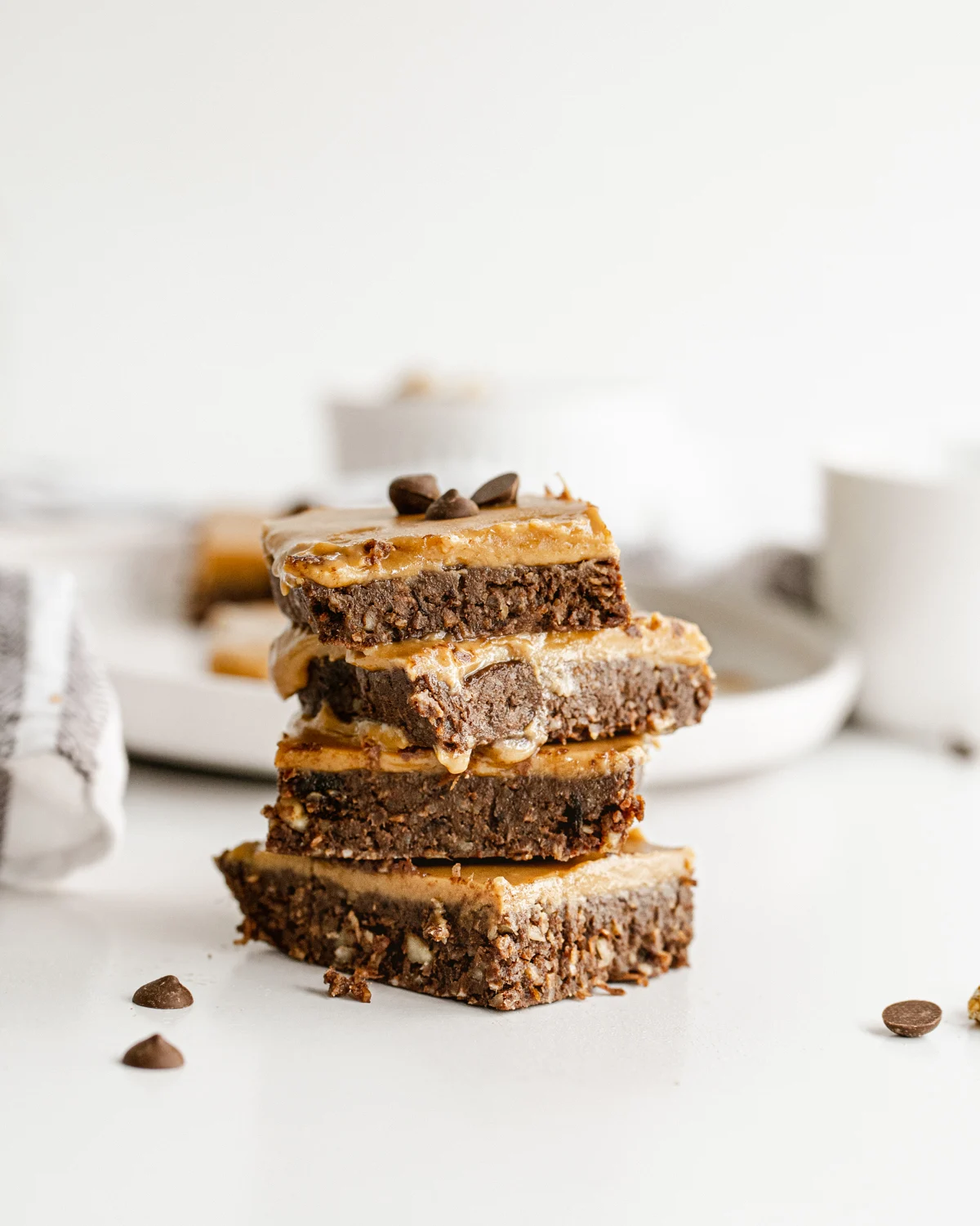 No-Bake Date Brownies with Peanut Butter Caramel