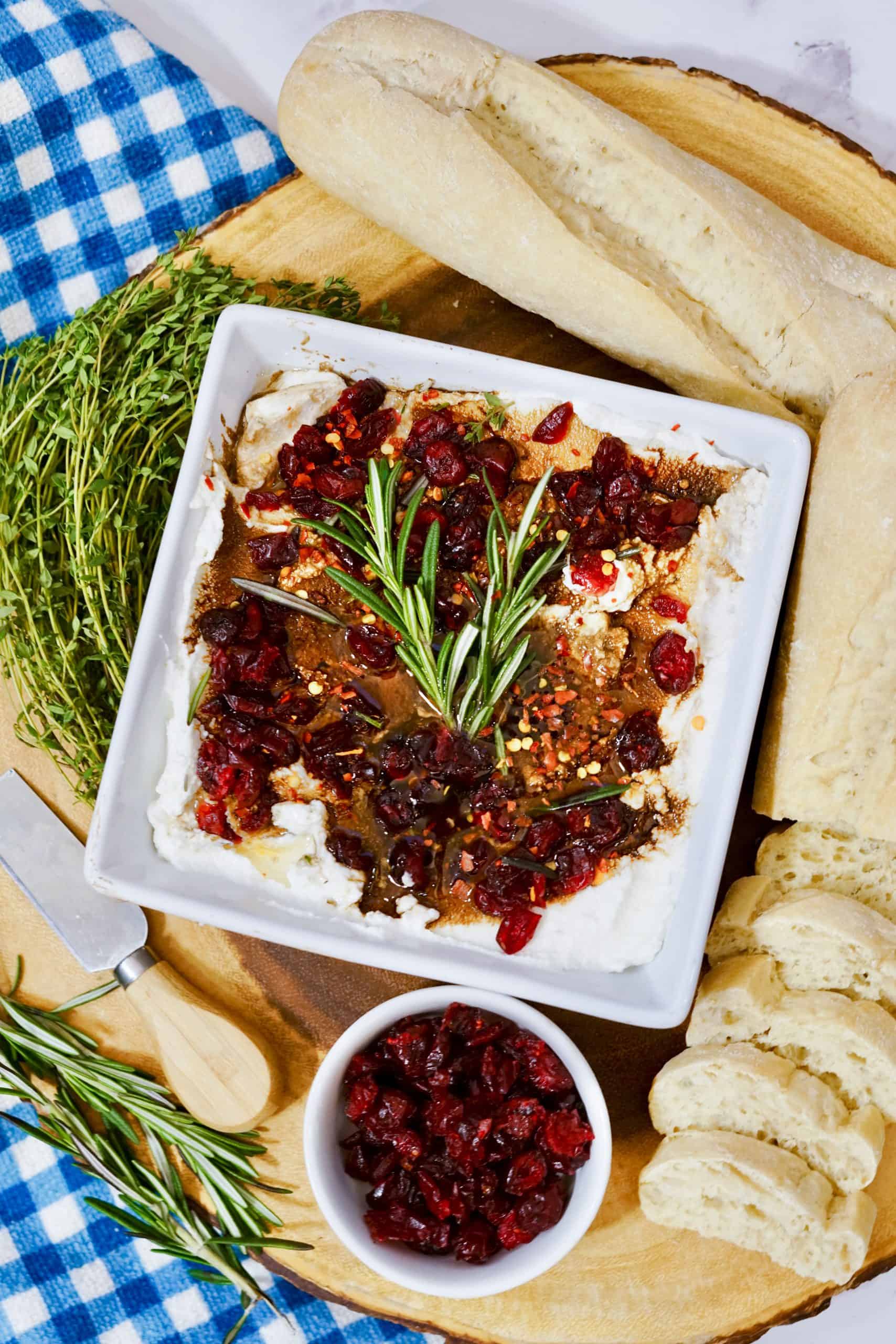 Whipped Ricotta Dip with Balsamic and Cranberries