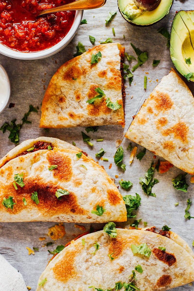 Cheesy Ground Beef Quesadillas