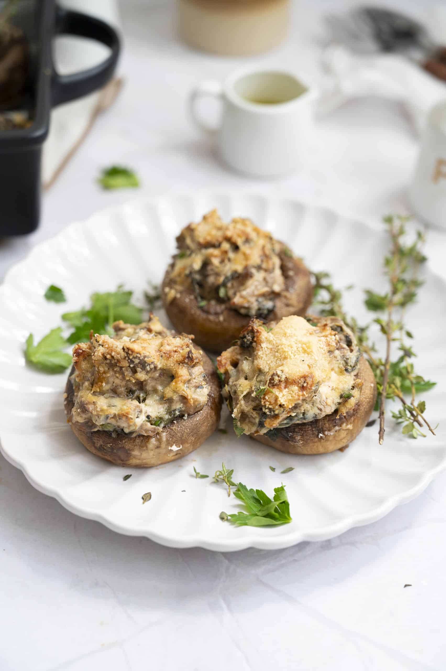 Stuffed Mushrooms with Spinach and Artichokes